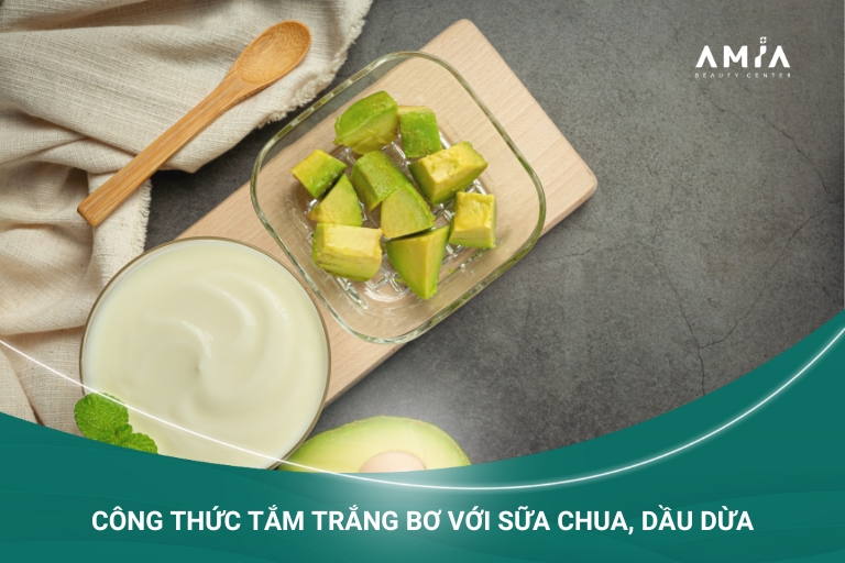 tắm trắng bơ và dầu dừa