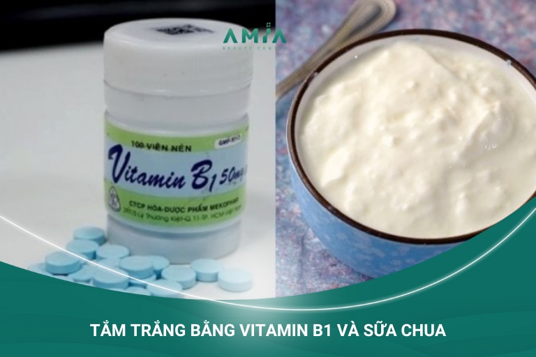 tắm trắng vitamin b1 với sữa chua