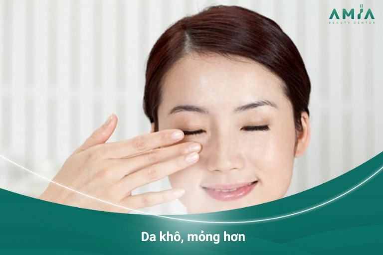 Da khô, mỏng hơn