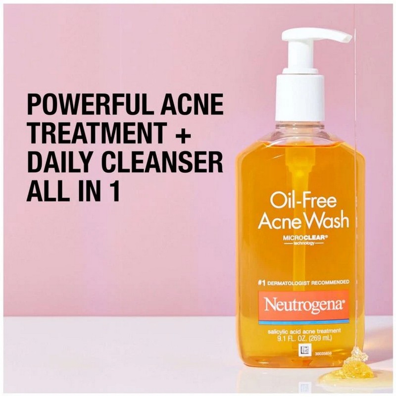 Sữa rửa mặt cho da mụn dạng gel Neutrogena Oil-free Acne Wash
