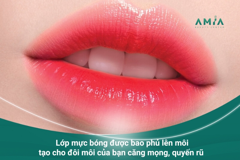 Môi căng bóng tự nhiên với phương pháp phun môi pha lê