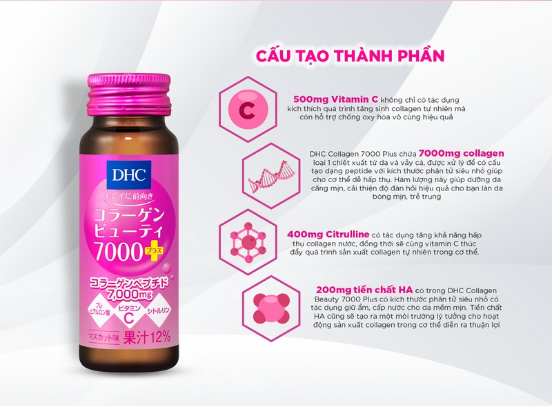 Collagen dạng nước DHC Collagen Beauty 7000 Plus, 7.000mg collagen